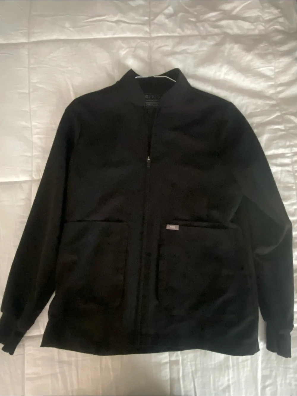 Figs Black Zip-Front Scrub Jacket - Picture 4 of 7